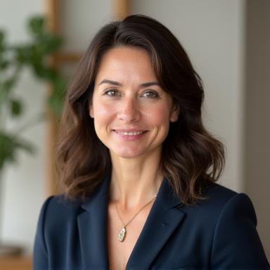 Professional headshot of Eleanor Vance, a warm and confident woman.